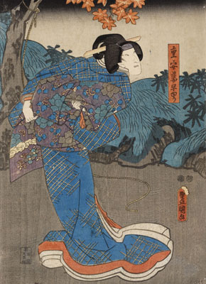 Utagawa Kunisada. Onoe Kikujiro II/ Shigeyasu tsuma Sayuri, 1852-1853. Colección ”la Caixa”. © David Bonet