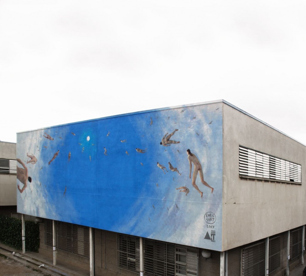 Enric Sant. Mural para Tuenti Urban Art Project. Universidad de Barcelona