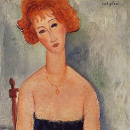 Amedeo Modigliani. La Rousse au pendentif (La pelirroja con el colgante), 1918. Colección Alicia Koplowitz-Grupo Omega Capital
