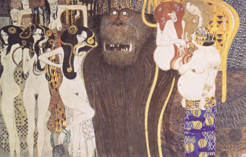 Gustav Klimt. Friso Beethoven. Las fuerzas enemigas, 1902