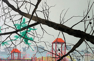 Erik Benson. Playground (Green Bag), 2013