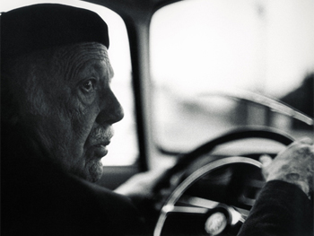 Arnold Crane. At the wheel of his car after having met me at Verneuil-sur-Seine train station, 1968