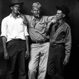 Mike Disfarmer. Homer Eakers, Loy Neighbors, Julius Eakers, Brothers-in-law, 1945