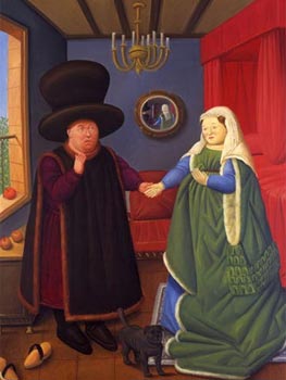 Fernando Botero. Los Arnolfini según Van Eyck, 2006