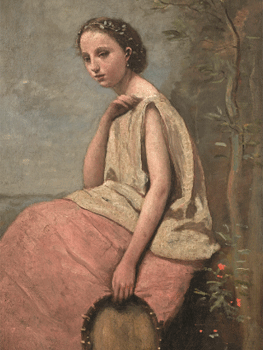 Jean-Baptiste Camille Corot. Gitana con pandereta, hacia 1865. RMN Grand Palais (Musée du Louvre)