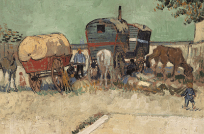 Vincent van Gogh. Las caravanas, campamento gitano cerca de Arlés, 1888. Musée d´ Orsay