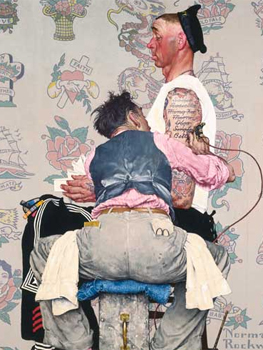 Norman Rockwell. The Tattoo Artist, 1944. Brooklyn Museum