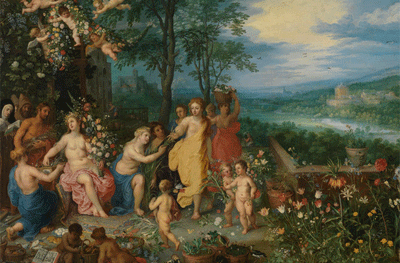 Jan Brueghel el Viejo y Hendrik van Balen. Spring, 1616. © Bayerische Staatsgemäldesammlungen, München, Staatsgalerie Neuburg a. d. Donau