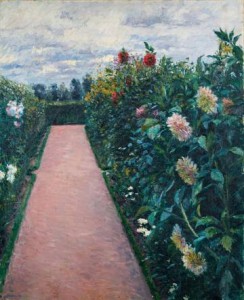 Gustave Caillebotte. Camino del jardín y macizos de dalias, Petit Gennevilliers, 1890-1891. Colección privada