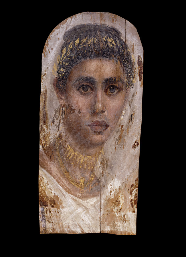 Retrato de una mujer, alrededor de 100-120 d.C., Saqqara, Egipto. © Trustees of the British Museum.