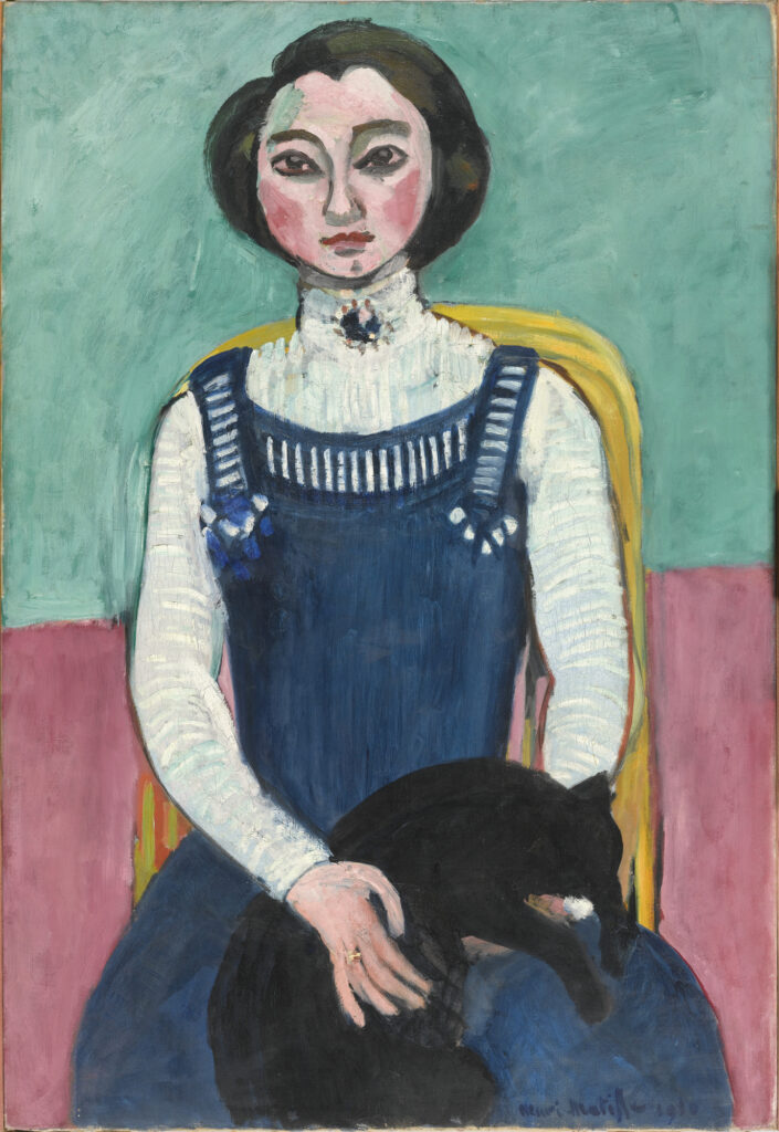 Henri Matisse. Marguerite au chat noir, 1910. © Succession H. Matisse/ VEGAP/ 2025. Fotografía: Centre Pompidou, MNAM-CCI/Georges Meguerditchian/Dist. GrandPalaisRmn