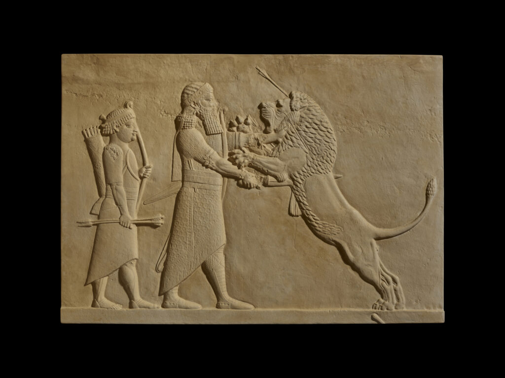 Asurbanipal matando al león. © The Trustees of the British Museum (2026)