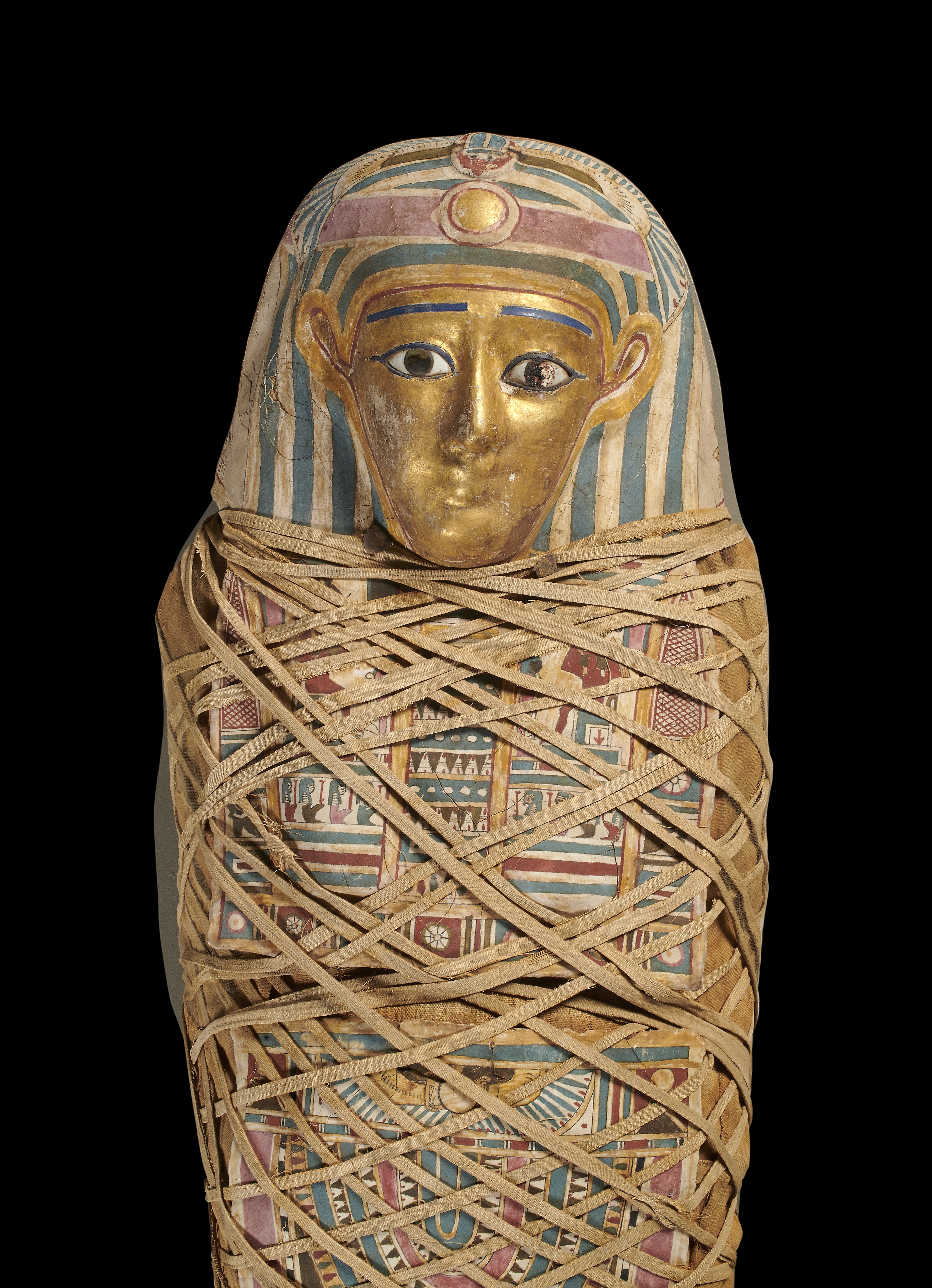 Momia de un joven (detalle). Periodo Ptolemaico tardío – romano temprano, ca.100 a.C. – 100 d.C. Probablemente Hawara, Fayum, Egipto. © Trustees of the British Museum