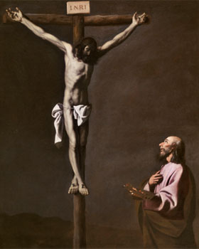 Zurbaran. Zurbarán, Crucifixión con pintor, c 1650 Madrid, Museo Nacional del Prado