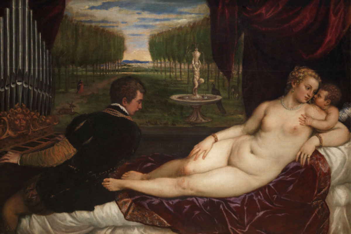 Tziano. Venus recreándose en la música, 1555. Museo Nacional del Prado