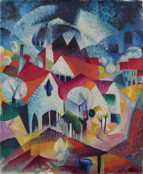 Johannes Itten, Grupo de casas en primavera, 1916. © Museo Nacional Thyssen-Bornemisza. Madrid