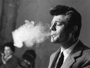 Marcello Mastroianni en una pausa del rodaje de La Dolce Vita, 1959 © Cortesía de Arturo Zavattini.