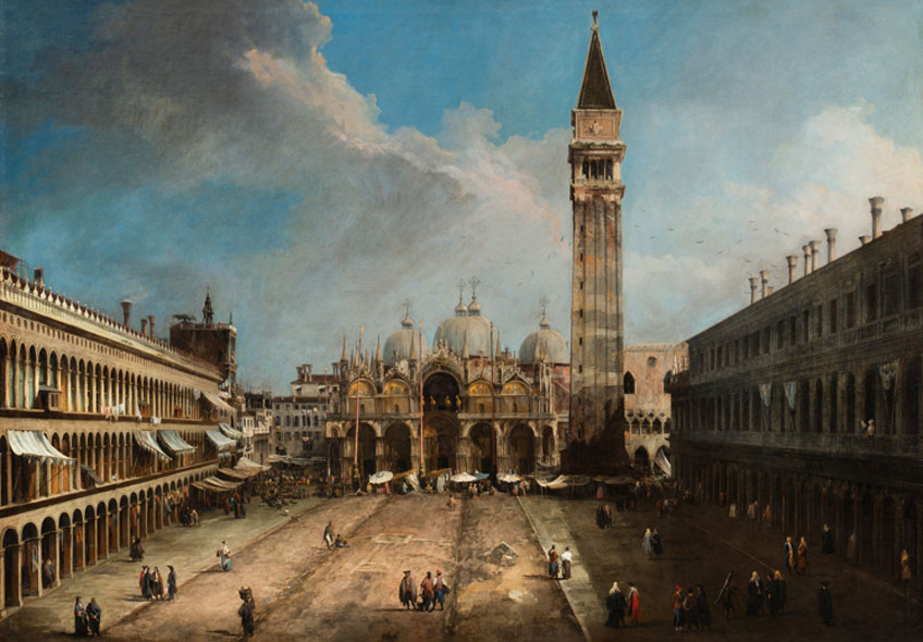 Canaletto. La Plaza de San Marcos en Venecia, 1723-1724. Museo Nacional Thyssen-Bornemisza. Foto general después de la restauración: Hélène Desplechin