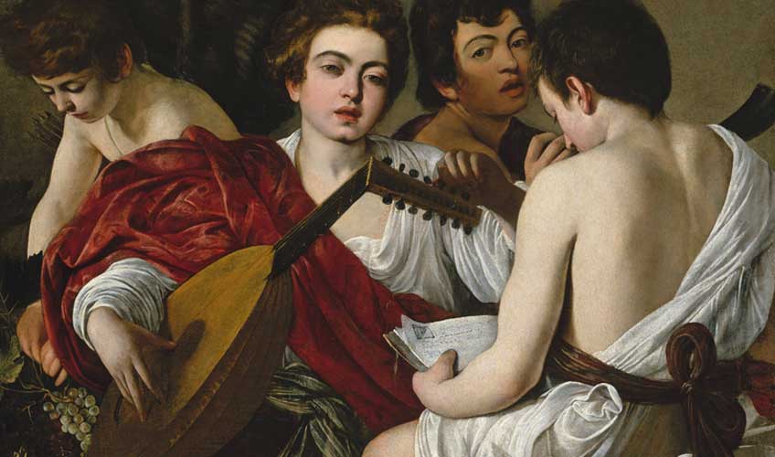 Michelangelo Merisi Caravaggio. Los músicos,  hacia 1596-1597. Nueva York, The Metropolitan  Museum of Art, Rogers Fund