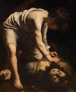 Michelangelo Merisi Caravaggio. David vencedor de Goliat,  hacia 1598- 1599. Museo Nacional del Prado