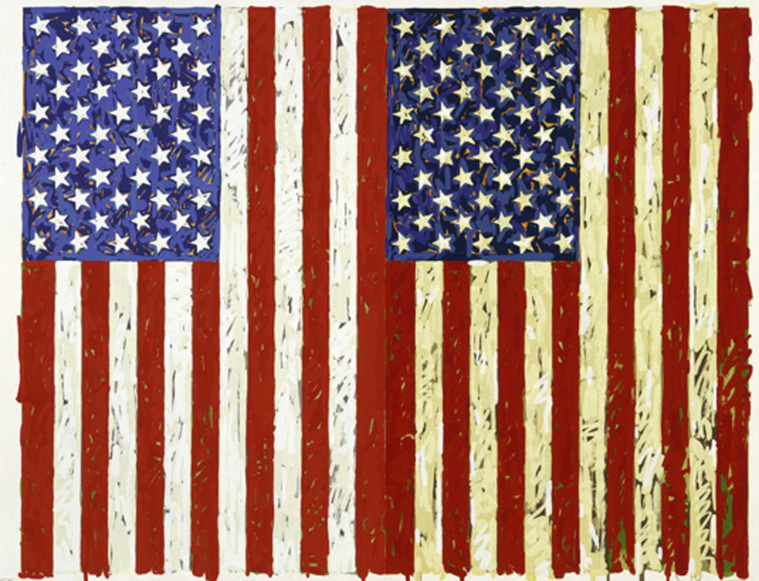 Jasper Johns. Flags I, 1973. Walker Art Center. © Jasper Johns/VAGA at Artists Rights Society (ARS), NY