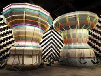 Carsten Höller. Double Carousel with Zöllner Stripes