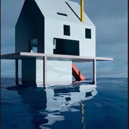 James Casebere. Blue House on Water #2, 2018