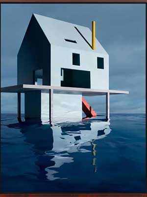 James Casebere. Blue House on Water #2, 2018