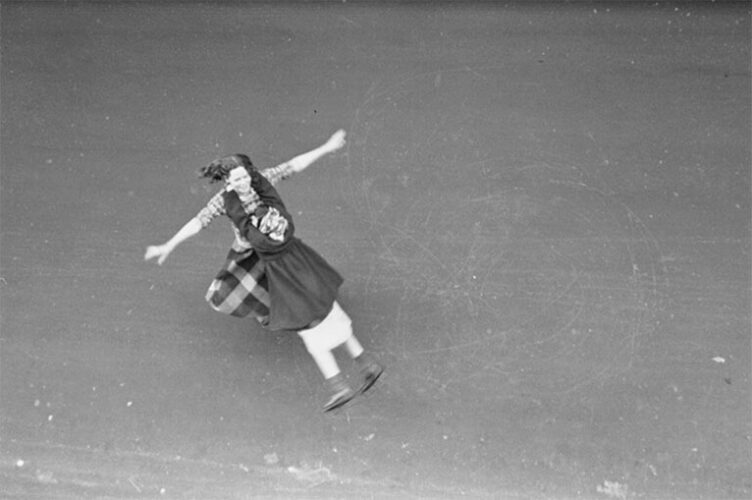 Ruth Orkin. From Above, Girls Twirling on Streets, New York City, 1948