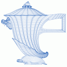 Impresión 3D. Cafetera Wireframe, G. Piranesi