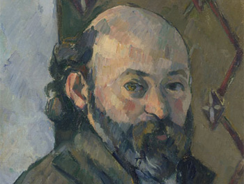 Paul Cézanne. Portrait de l’artiste au papier peint olivâtre, 1880-1881