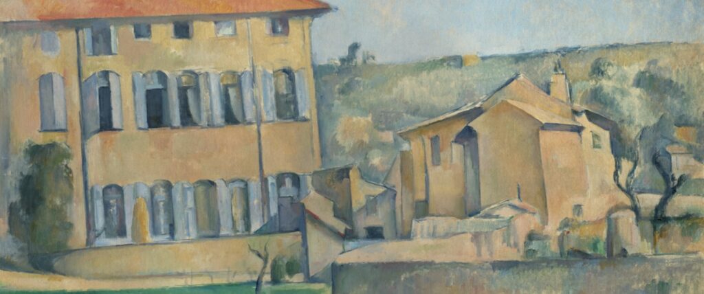 Paul Cézanne. Maison et ferme du Jas de Bouffan (detalle), 1885-1887. National Gallery Prague, République Tchèque © National Gallery Prague 2023