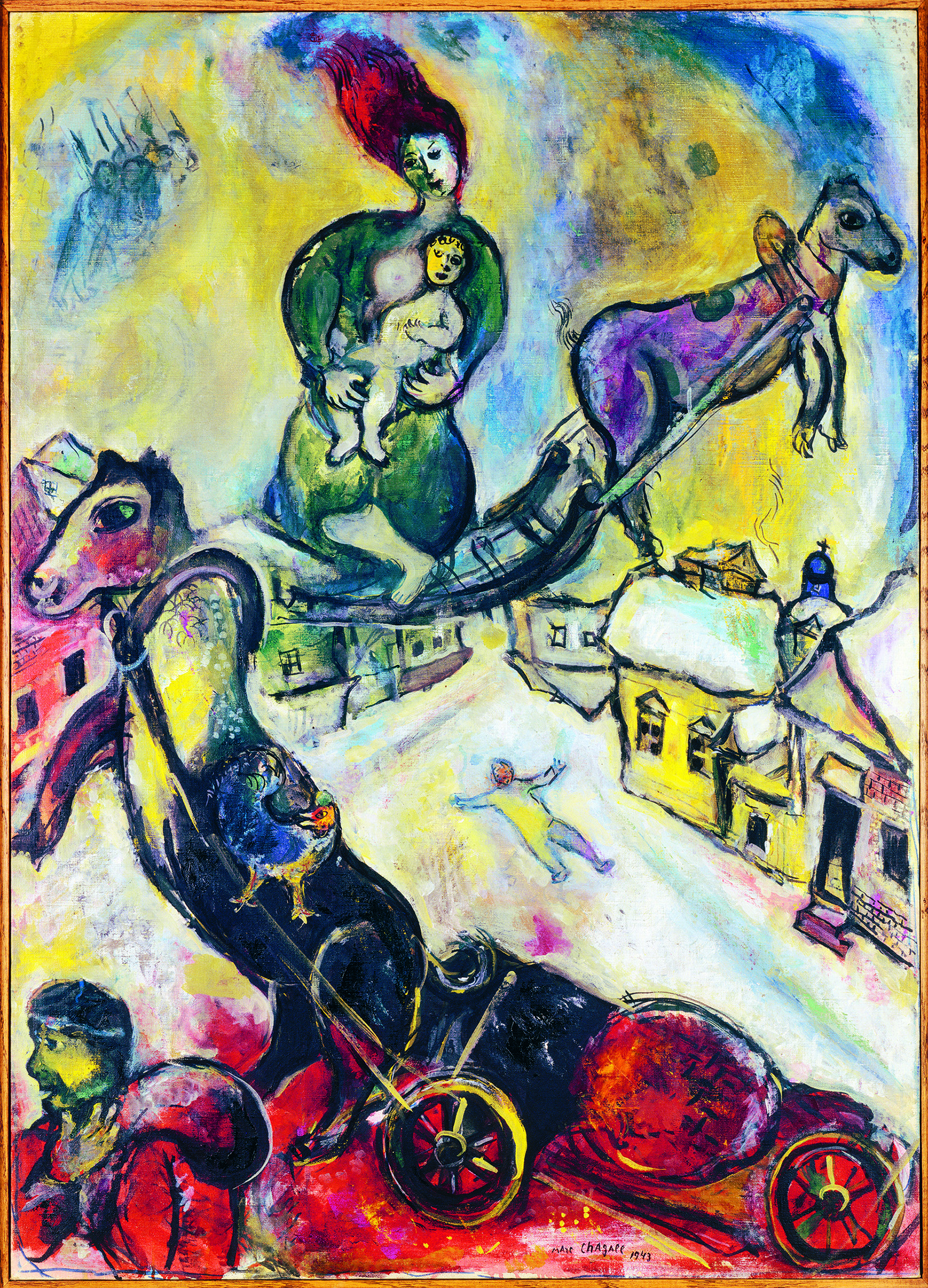 Marc Chagall. La Guerre, 1943. Musée d’Art Moderne, Céret. Depósito del Centre Pompidou, Musée National d’Art Moderne / Centre de Création Industrielle, París. Donación del artista, 1953 AM 2922 P © Marc Chagall / VEGAP, Madrid, 2024 © Centre Pompidou, MNAM-CCI, Dist. RMN-Grand Palais / Jacqueline Hyde
