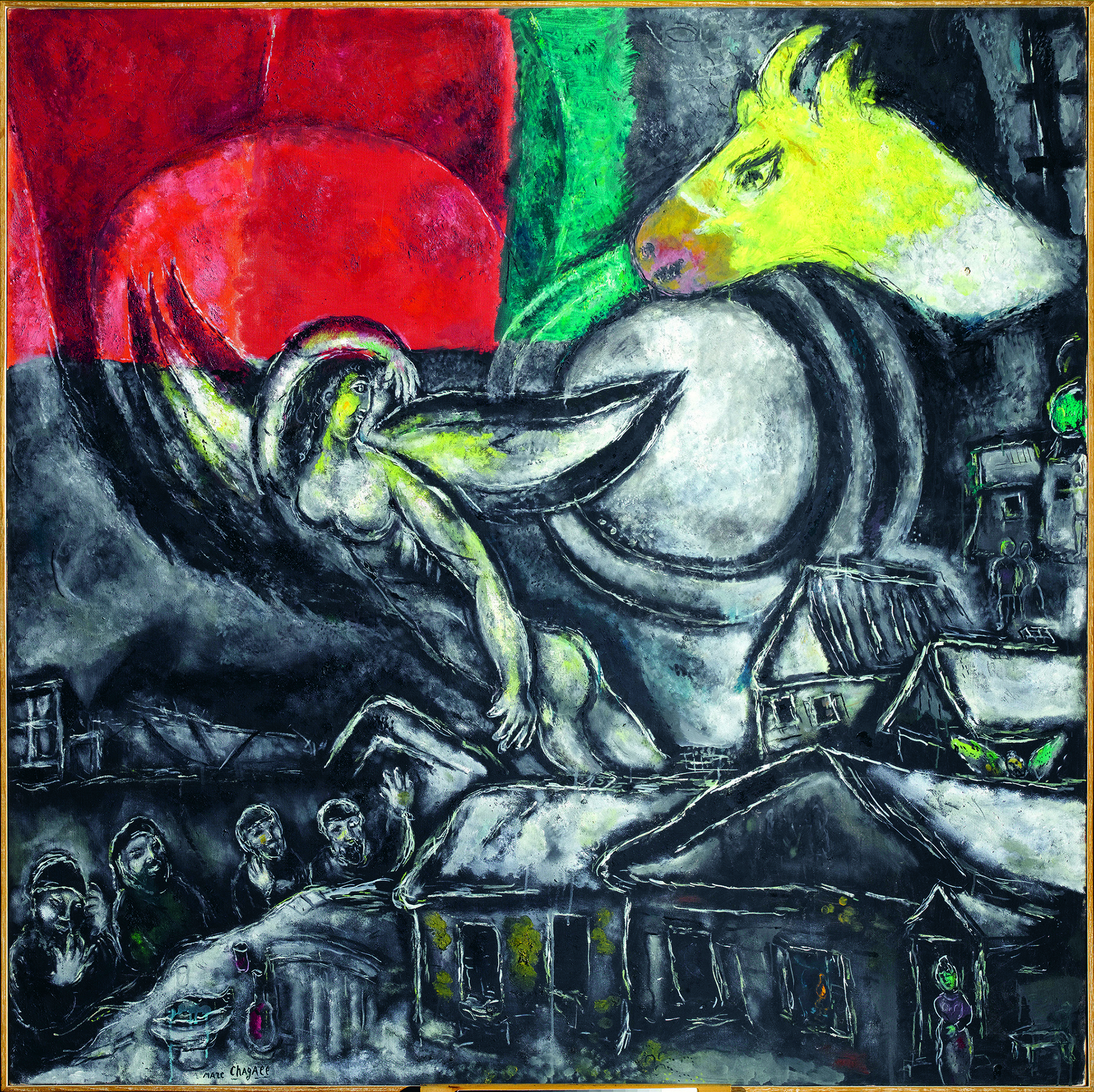 Marc Chagall. Les Pâques, 1968. Musée National Marc Chagall, Niza. Depósito del Centre Pompidou, Musée National d’Art Moderne / Centre de Création Industrielle, París. Dación, 1988 DMBMC1990.1.10; AM 1988-94 © Marc Chagall / VEGAP, Madrid, 2024 © RMN-Grand Palais (musée Marc Chagall) / Gérard Blot