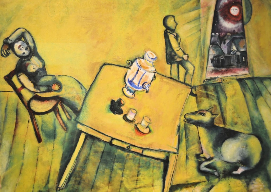 Chagall. La habitación amarilla, 1911. Fondation Beyeler, Riehen/Basel, Colección Ernst y Hildy Beyeler Foto: Robert Bayer © Marc Chagall, Vegap, Bilbao 2018