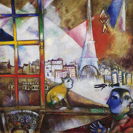 Marc Chagall. París through the window, 1913