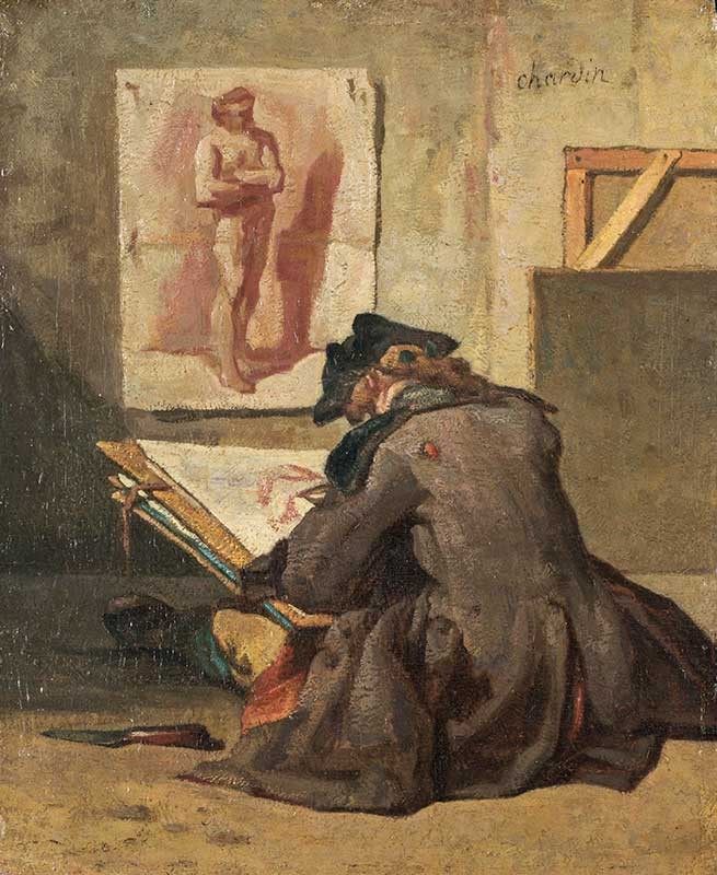 Chardin. Joven estudiante dibujando, 1738