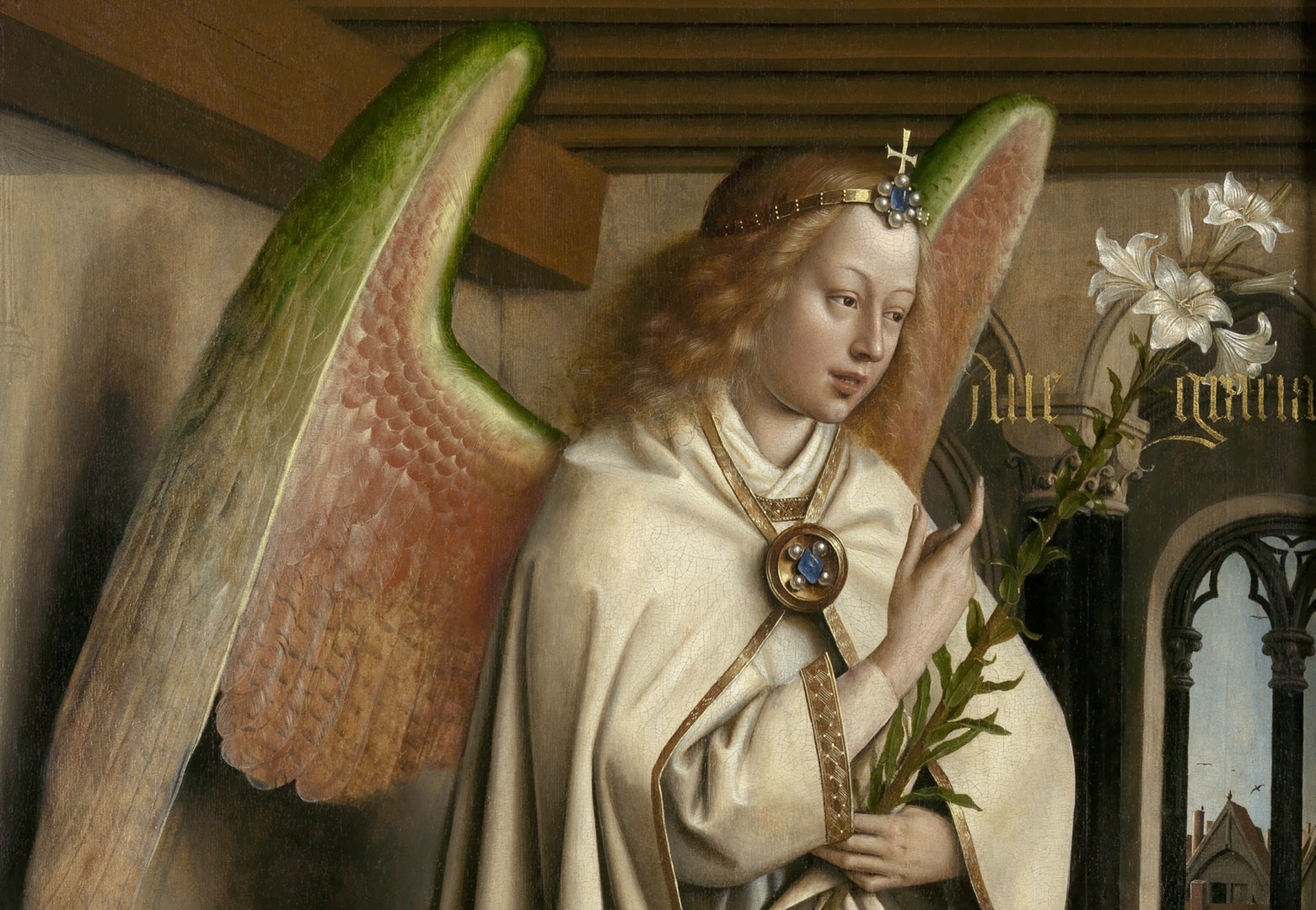 Jan van Eyck. Detalle del Altar del Cordero Místico de la Catedral de San Bavón de Gante
