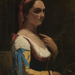 Jean-Baptiste-Camille Corot. ‘Italian Woman, or Woman with Yellow Sleeve (L'Italienne), hacia 1870. © The National Gallery, London