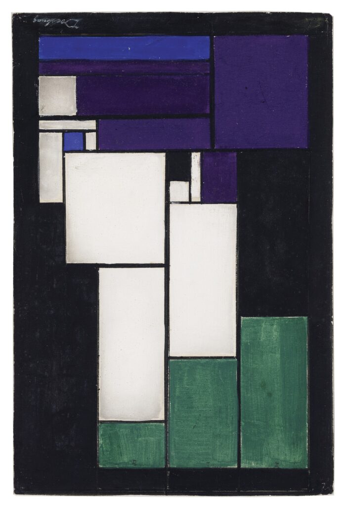 Theo van Doesburg. Composición (Diseño para la composición de un vitral: cabeza femenina), 1917. © 2025 Museum of Fine Arts, Budapest