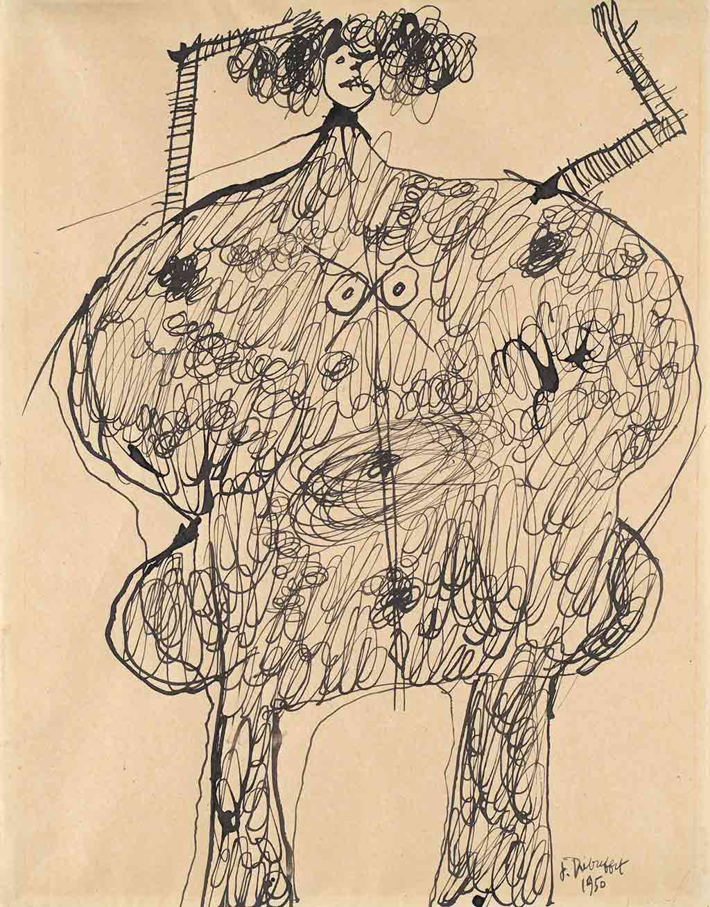 Jean Dubuffet. Cuerpo de dama, 1950. Solomon R. Guggenheim Museum, Nueva York, Donación, Andrew Powie Fuller and Geraldine Spreckels Fuller Collection 2000.12 © Jean Dubuffet, VEGAP, Bilbao, 2022