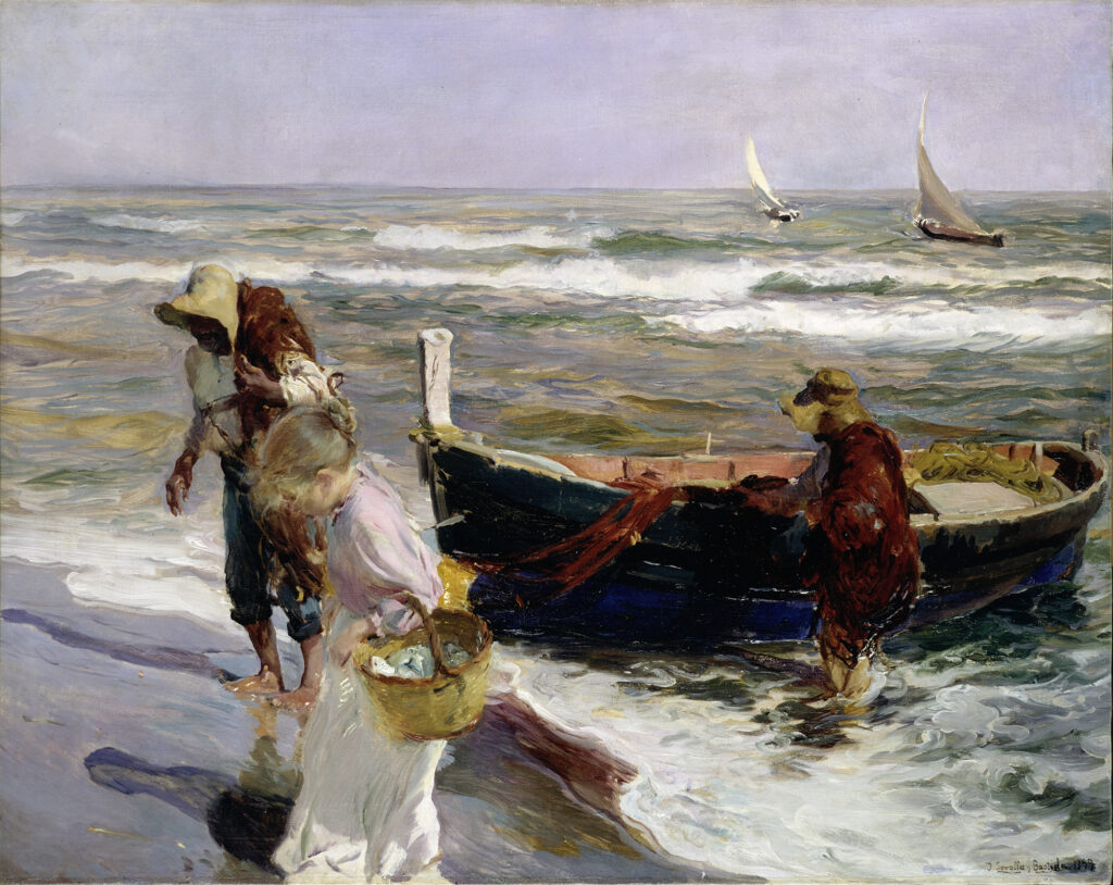 Joaquín Sorolla. Llegada de la pesca, 1891. Museo de Bellas Artes de Asturias. Colección Pedro Masaveu