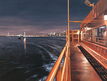 Richard Estes. Staten Island Ferry with a Distant View of Manhattan and New Jersey, 2011