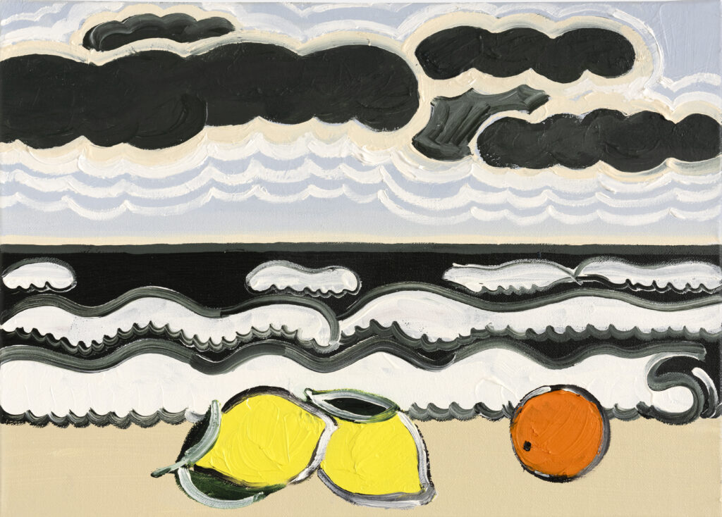Farah Atassi. Seaside with Citrus, 2025. Cortesía de la artista y Almine Rech