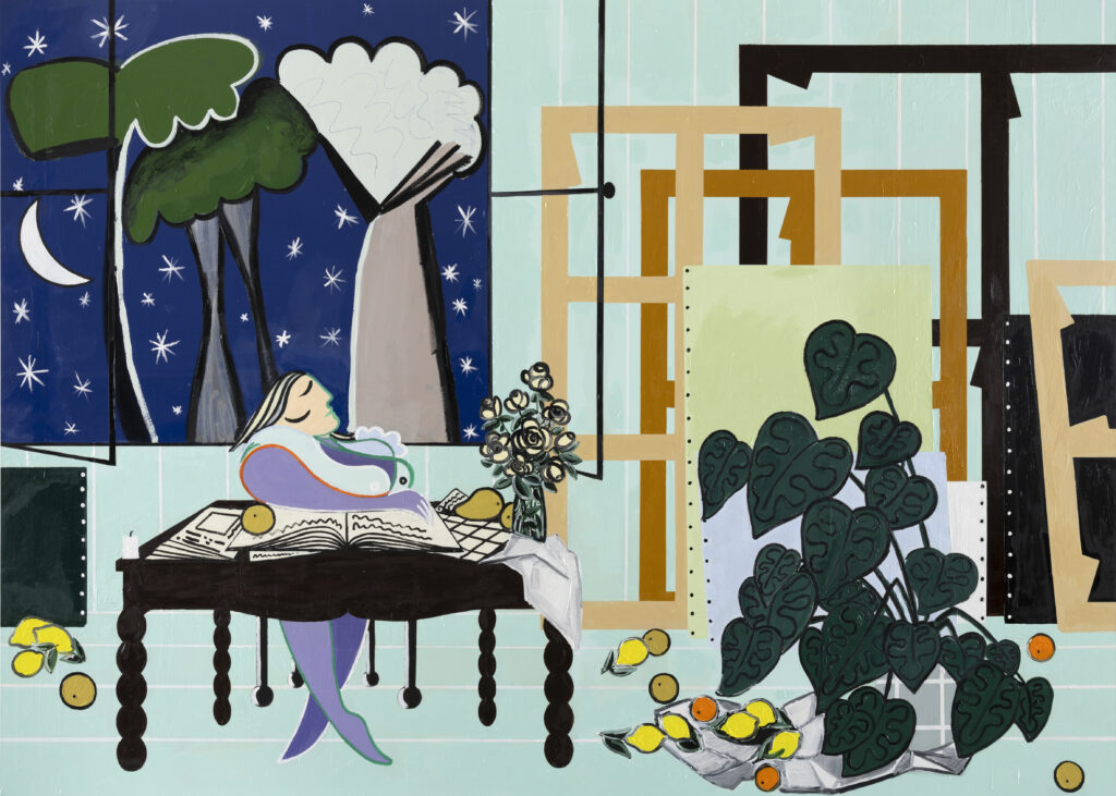 Farah Atassi. Studio at Night, 2025. Cortesía de la artista y Almine Rech