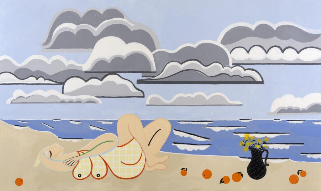 Farah Atassi. Lone Bather and Clouds 2, 2024. Colección Noura Al Kaabi Collection, United Arab Emirates
