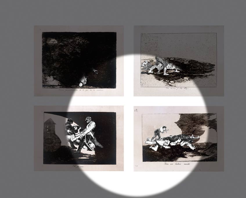Videoinstalación de la artista iraní Farideh Lashai inspirada en los Desastres de la guerra de Goya en el Museo del Prado