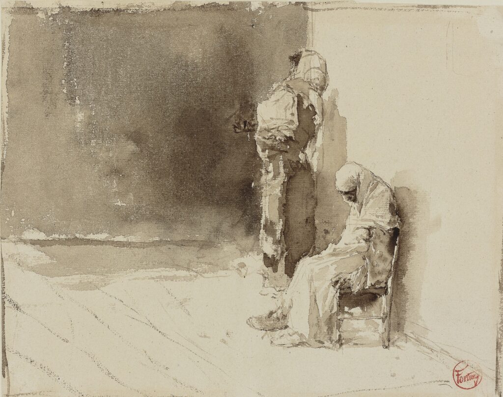 Mariano Fortuny y Marsal. Dos mendigos árabes en la esquina de una calle, hacia 1870-1871. ©Ville de Castres-Musée Goya – B. Nicaise