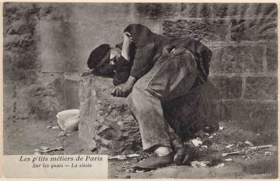 Eugène Atget. En las orillas-La siesta/ Los pequeños oficios de París, hacia 1898-1900. Copia de época, 1904. Museo Reina Sofía