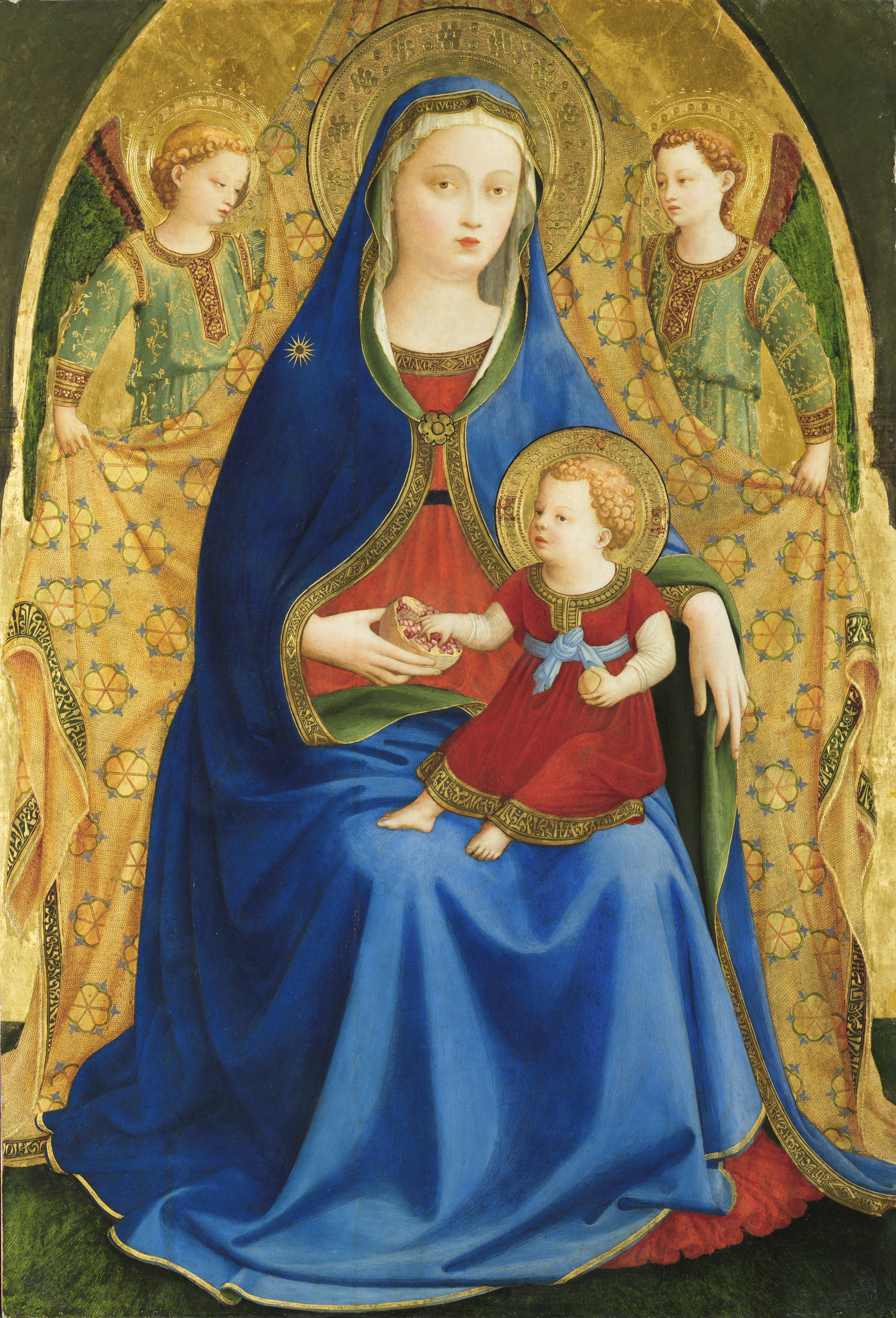 Fra Angelico. Virgen con el Niño y dos ángeles o Madonna de la granada, hacia 1426